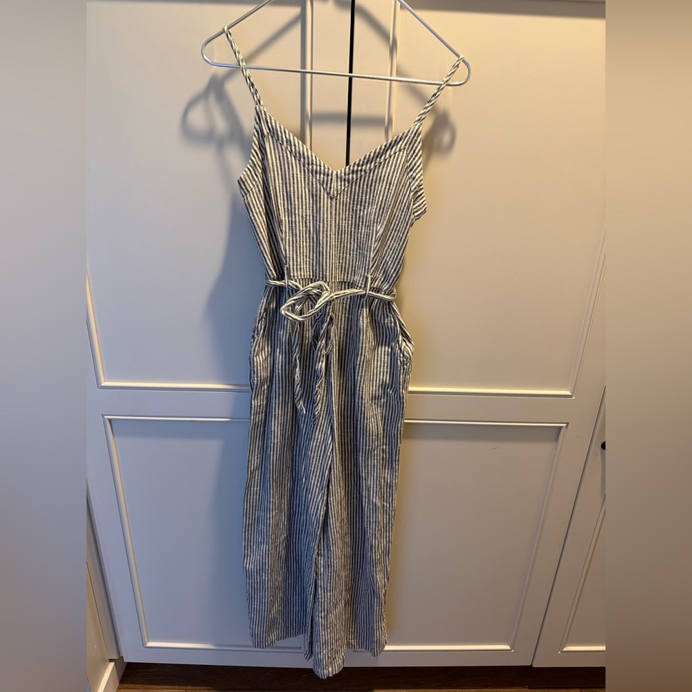 Lucky Brand Blue and White Striped Jumpsuit